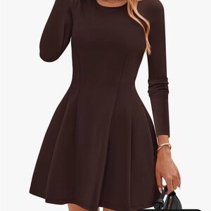 Brown Long Sleeve Mini Dress Amazon